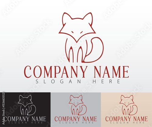 A fox logo design concept featuring clean outlines.