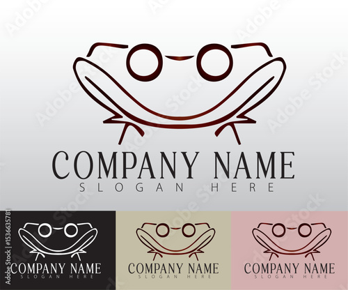 The design focuses on clean lines and subtle shapes, capturing the essence of a frog in a modern and minimalistic way.