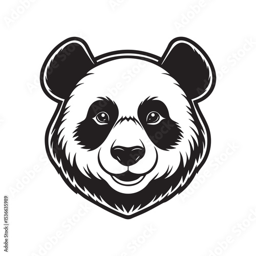 panda silhouette vector illustration logo sticker