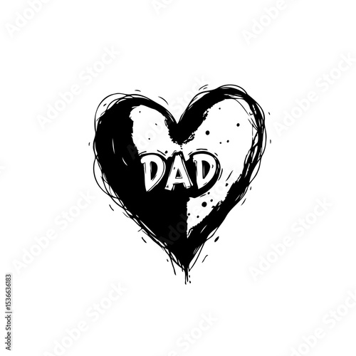 Minimalist Love for Dad: A Heartfelt Black and White Father's Day Design