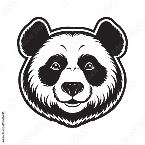 panda silhouette vector illustration logo sticker