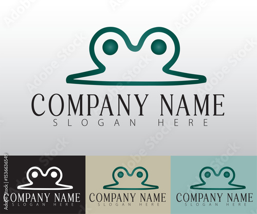 The clean, sleek lines of the minimalist frog icon make it ideal for modern, eco-conscious brands.