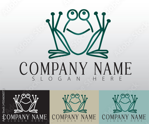 This logo design simplifies the frogs form to its essential elements, capturing its lively and playful nature in a modern way.