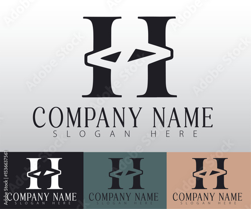 A creative twist on the letter H introduces a bold and distinctive element for logos or branding.