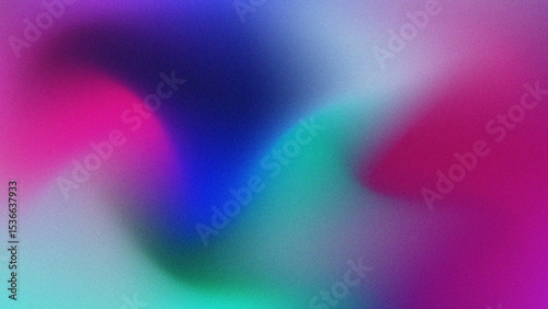 Colorful pink, purple, blue, tosca and aqua abstract gradient noise grain background