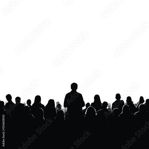 Audience silhouette set, Black & White silhouette set