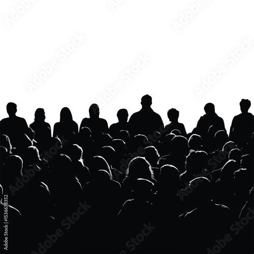 Audience silhouette set, Black & White silhouette set