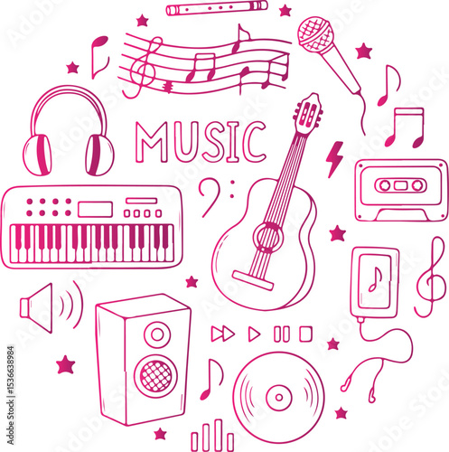 set of musical instruments