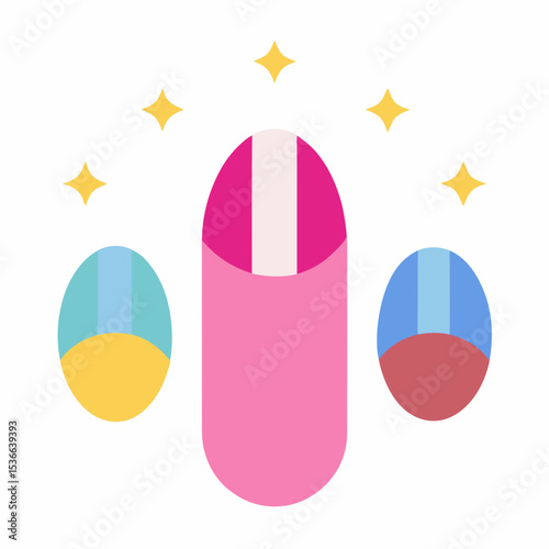 colorful pills on a white background