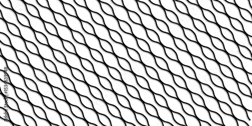 Metal grid with rhombus shape silhouette. Mesh shaped iron fence background. Black metal mesh seamless pattern vector illustration. Metal grid pattern. Steel wire mesh fence pattern silhouette.