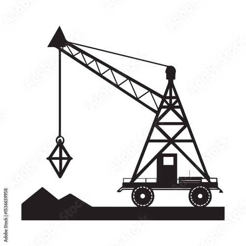 Crane design, Under construction work repair progress reconstruction industry and build theme Vector illustration
