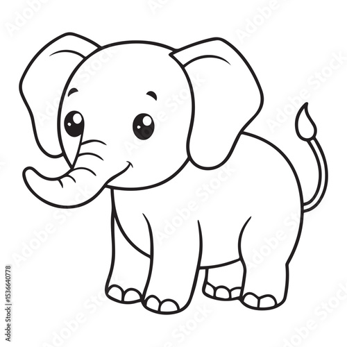 Elephant silhouette vector illustration logo sticker