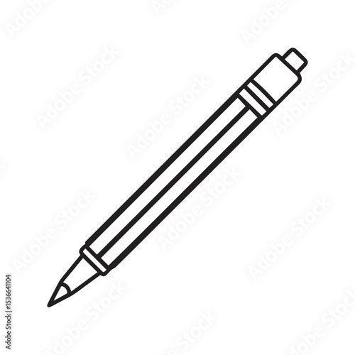 pencil utensil icon over white background, line style, vector illustration