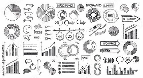 Hand-Drawn Finance Infographic Elements Vector Set