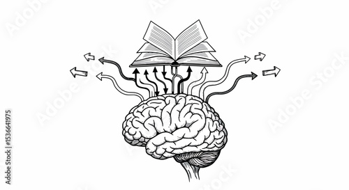The Path to Knowledge Hand-Drawn Concept Illustration
