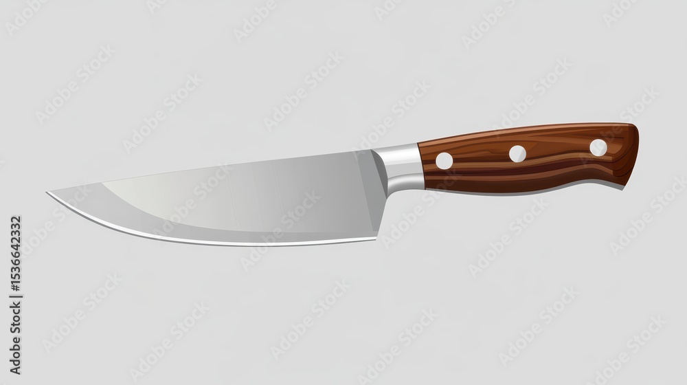Chef's knife with wooden handle isolated on white background. Chef's knife with wooden handle isolated on white background.