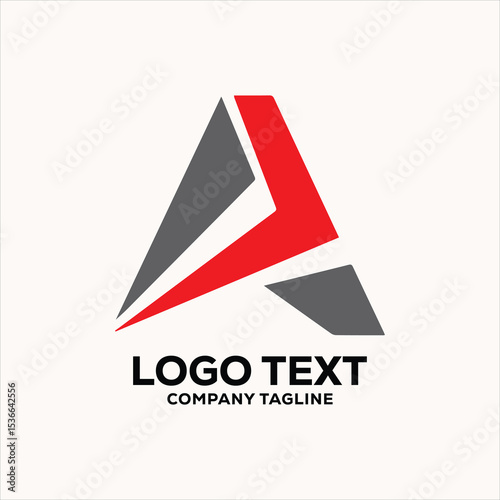 A Letter Logo in Red and Gray