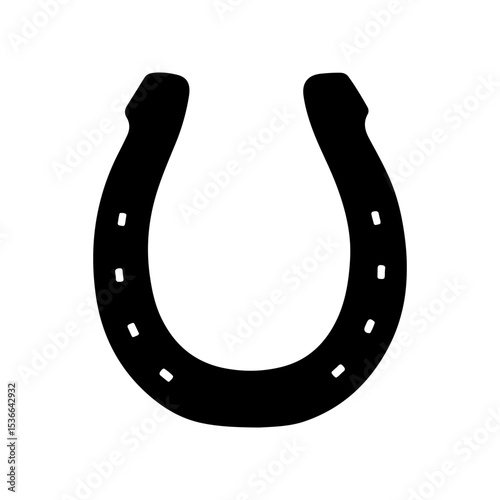 Horseshoe silhouette icon vector flat design on white background