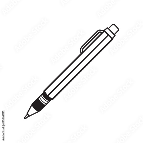 pen icon over white background, line style, vector ilustration design