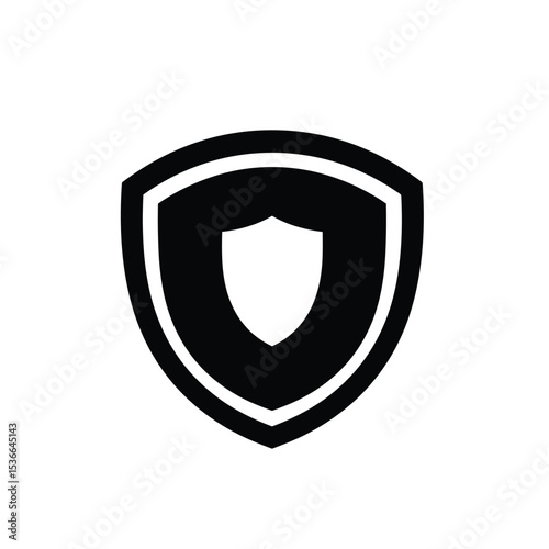 Black shield icon minimalist security silhouette