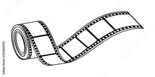 Retro Film Strip Roll Isolated on White Background