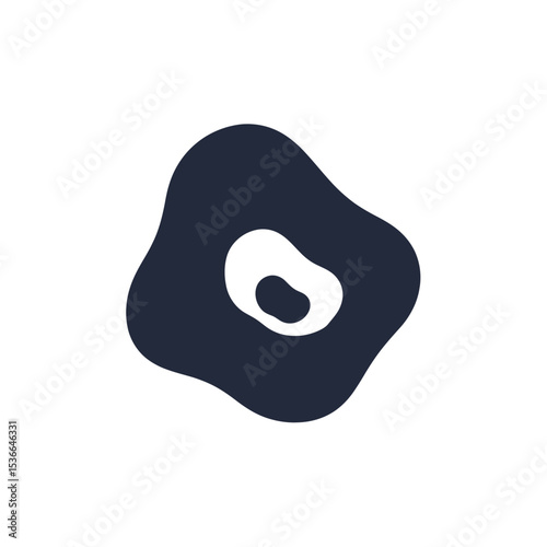 Abstract Amoeba Shape - Modern Dark Blue Graphic Element
