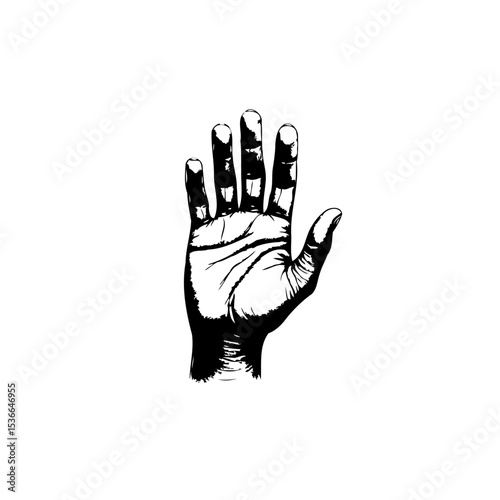 Monochrome hand illustration symbolizing unity, diversity, and inclusivity representation