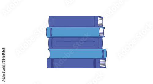 Stack of Blue Books - Vector Illustration