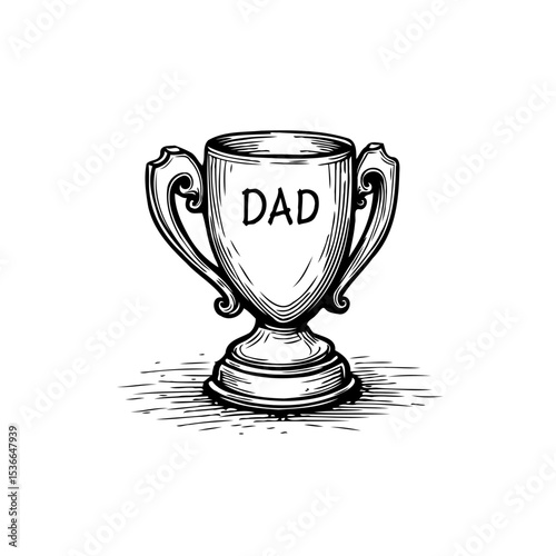 A Father's Day Tribute: Hand-Drawn Trophy Illustrating a Dad's Achievement