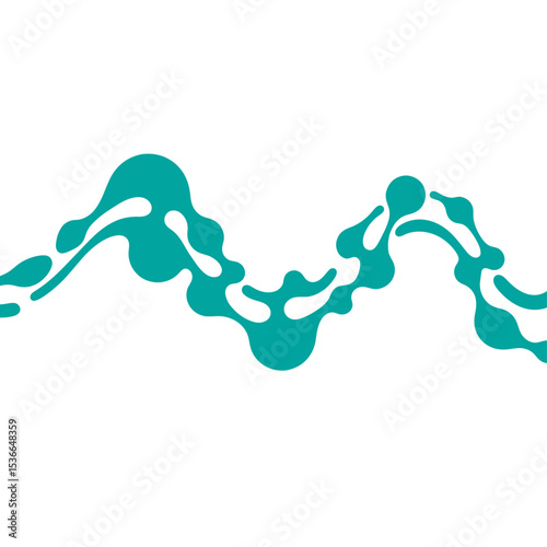 Abstract Fluid Line - Cyan Kinetic Wave