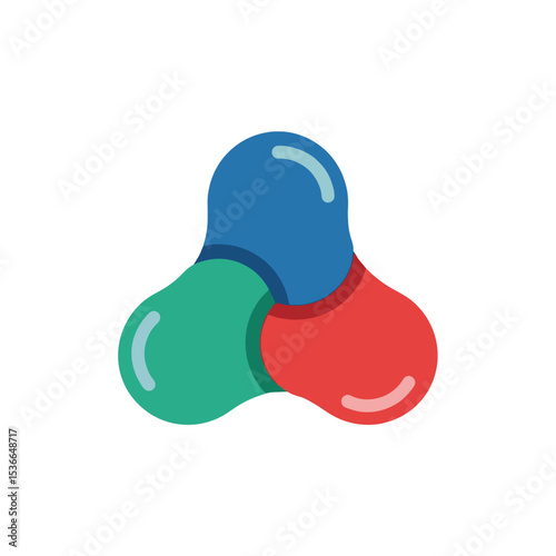 Molecular Structure Icon: Colorful Chemistry Concept