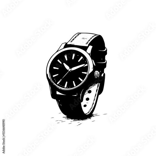 Stylish Monochrome Wristwatch: A Bold Statement of Timeless Elegance and Precision
