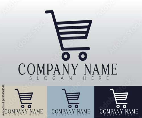 A visually clean shopping trolley logo.
