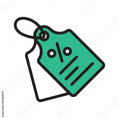 Check out ready to use filled line icon of discount tag