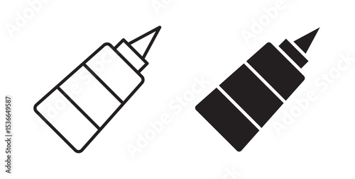 Glue icon white background. Liquid glue in stroke and fill.