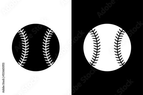 Black and White Baseball Action Silhouette.