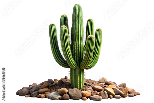 Majestic saguaro cactus isolated on a white background AI