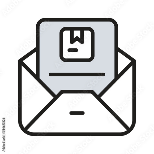An editable filled line icon of delivery mail  