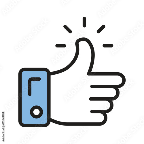 A well crafted filled linear style icon like gesture