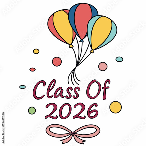 Class of 2026 graduation balloons celebration design
