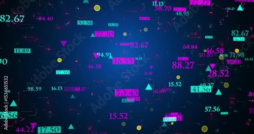 Futuristic data network background in 4K. Technology digital data transfer for business workflow, data exchange, decentralized systems, and digital communication.Futuristic digital element background
