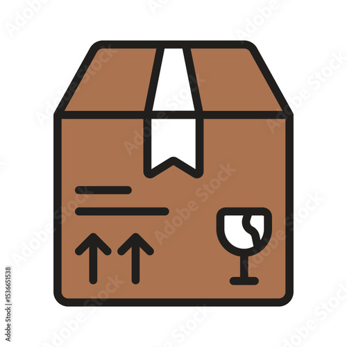 Get this amazing filled line icon of fragile delivery box