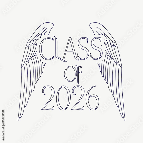 Class of 2026 graduation design with wings