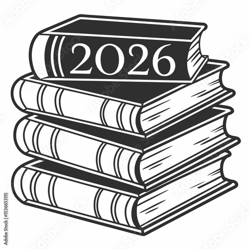 Stack of books 2026 graduation year books education knowledge learning