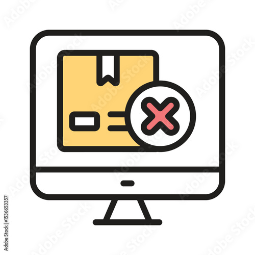 Have a look at this latest filled outline icon depicting online delivery cancel