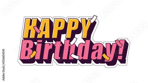 Groove style sticker: happy birthday