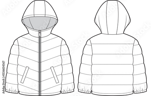 Kids puffer hooded down coat