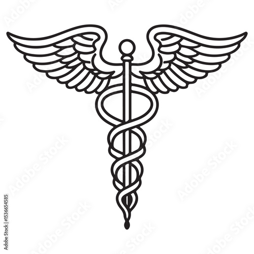 Caduceus Medical Symbol Icon for Health and Medicine Services