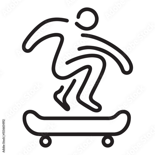 Skateboard Silhouette Illustration of Skater Performing Extreme Sports