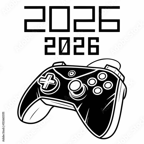 2026 new year gaming controller design black white